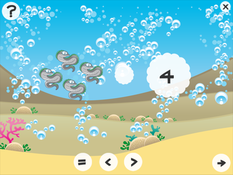 海の動物について子供年齢3-6のための数学のゲーム：数字1〜20をご覧ください。幼稚園、海、水、魚、亀、ウナギ、イルカやカニとの幼稚園や保育園のためのおかしいゲームや演習のおすすめ画像5
