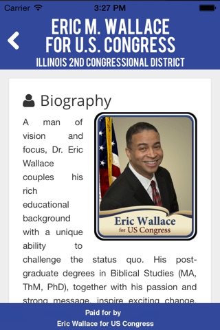 Eric Wallace for Congress screenshot 2