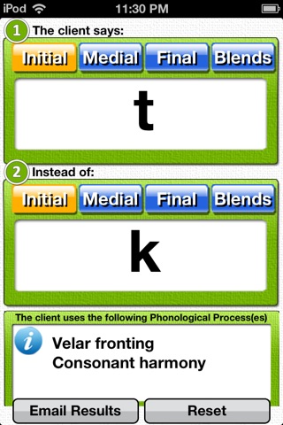 Phonological Process Finder screenshot 2