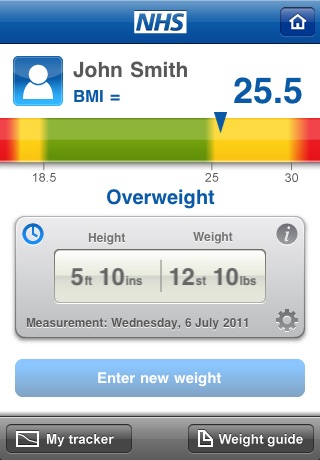 NHS BMI calculator screenshot 3