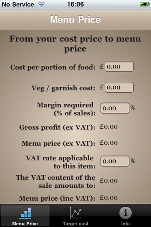 Menu Profit Calculator