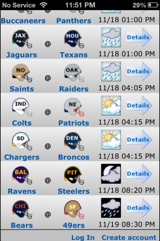 NFLWeather & Scores screenshot 2