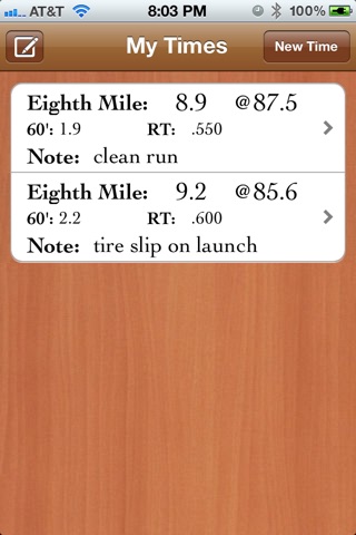 Drag Race Times : Timeslip Storage and Reference screenshot 3