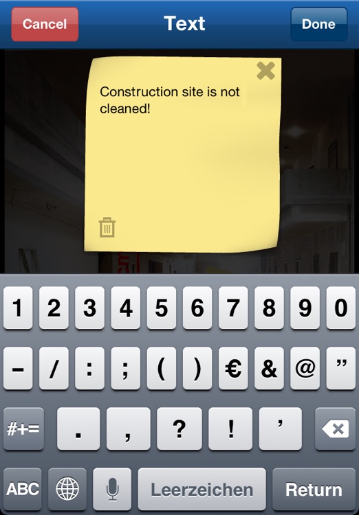 Bosch Site Measurement Camera: Input of measured values directly into a picture, send via e-mail