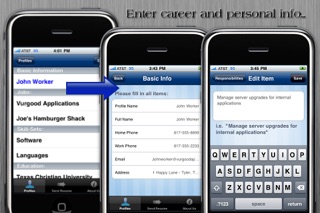 Resume App Screenshot on iOS