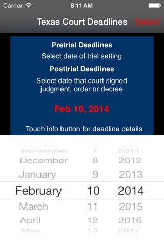 Texas Litigation Deadline Calculator screenshot 2