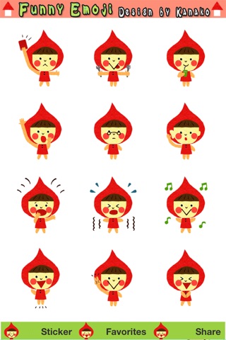 Funny Free Emoticons,Emoji,Sticker design by Kanako screenshot 3
