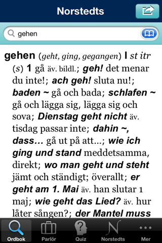 Norstedts stora tyska ordbok screenshot 2