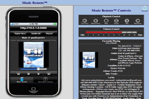 Music Remote™ (Remotely control the iPod player in your iPhone, iPod touch and iPad) screenshot 3