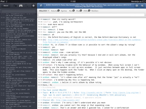 Mango IRC HD - Chat client screenshot 2