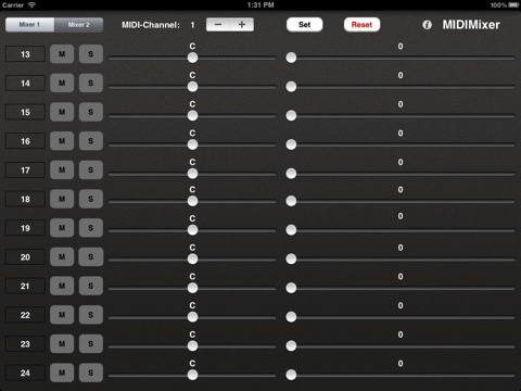 MIDIMixer screenshot 2