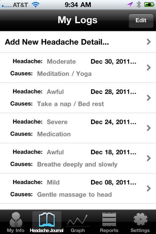 Headache & Migraine Diary