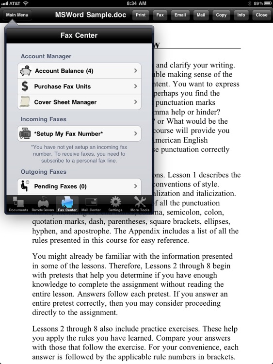 Faxing for iPad