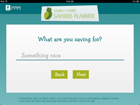 Learn to Earn Savings Planner for iPad screenshot 2