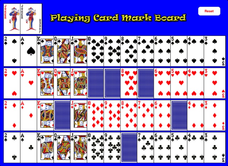 Playing Card Mark Board