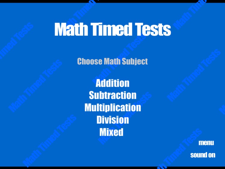 Math Timed Tests