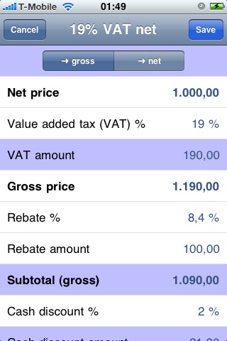 Tax and rebate calculator