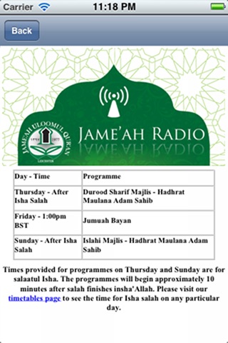 Jame'ah Radio screenshot 2