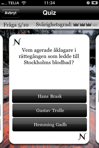 Historiequiz screenshot 2