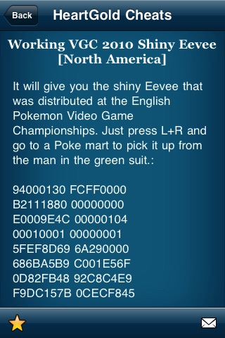 Pokemon HeartGold Cheat Code