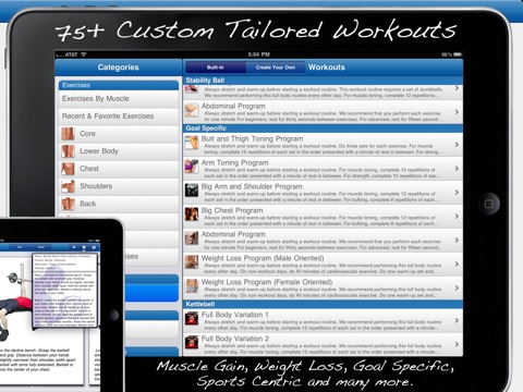 Fitness Buddy for iPad : 1700+ Exercise Workout Journal screenshot 3