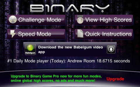 Binary Game Free Edition screenshot 2