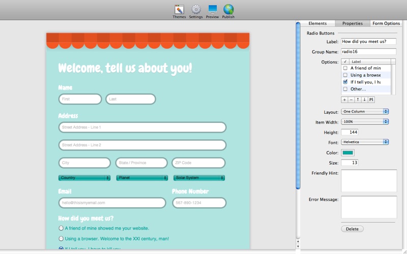 Web Form Builder Lite Screenshot