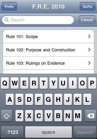 Federal Rules of Evidence 2010 screenshot 2