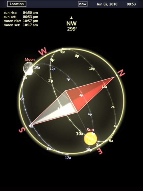 3D Sun&Moon Compass HD for iPad2 (Gyroscope enabled)