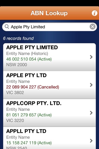 ABN Lookup screenshot 2