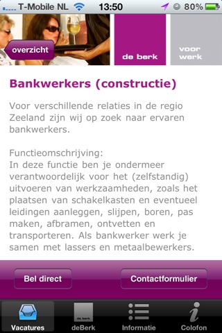 De Berk Voor Werk Vacature App screenshot 2