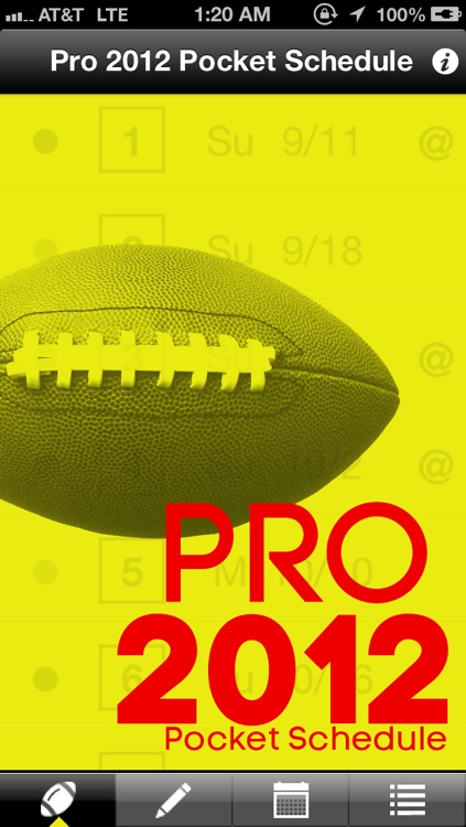 Pro 2012 Pocket Schedule