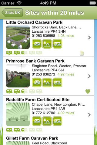 Sites UK Lite - Caravan and Camping Sites in the UK screenshot 2
