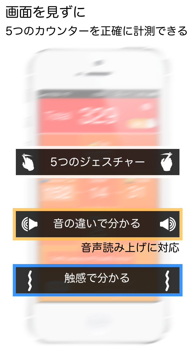 Flick Counter無料版（読み上げ対応の数取器）：フリック操作で画面を見ずに計測できるカウンターのおすすめ画像2
