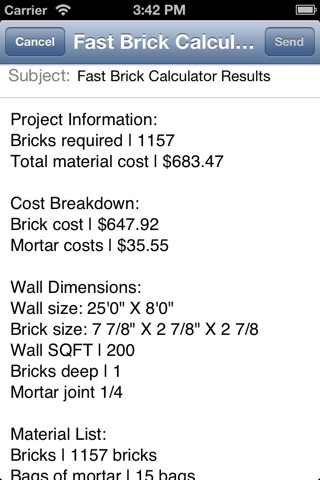 Fast Brick Calcuator screenshot 3