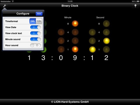 Binary Clock for your IPad screenshot 4