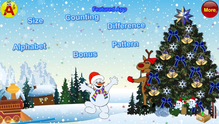 Toddler's Christmas ABC Phonics, Pattern, Counting, Sizing Games Free