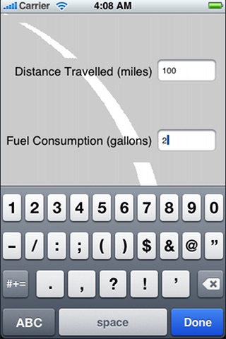 Miles Per Gallon Calculator Lite screenshot 3