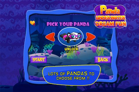 A Cute Panda Child Ocean Swimming Race : Free Girly animals vs fish games for girls and boys screenshot 2