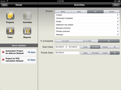 Project Management Application screenshot 2