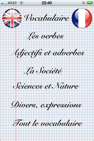 Vocabulaire Anglais-Français - Flashcards screenshot 2
