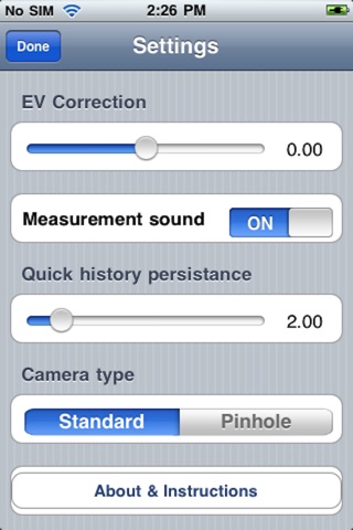 Exposure Value Meter screenshot 2