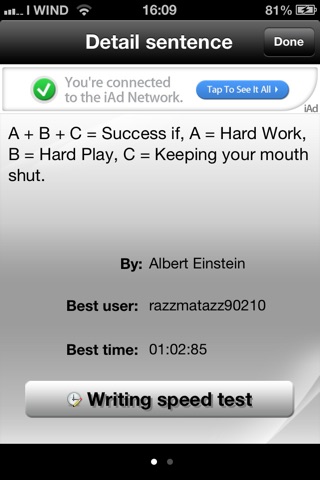 Writing Speed Free screenshot 3