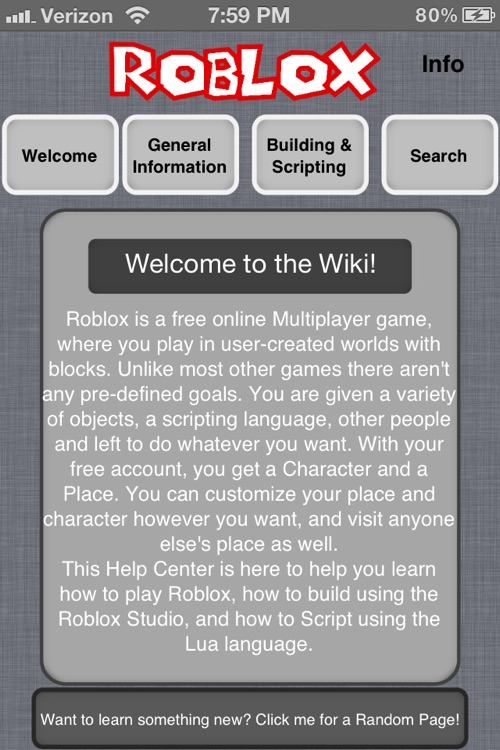 Mobile Wiki for ROBLOX