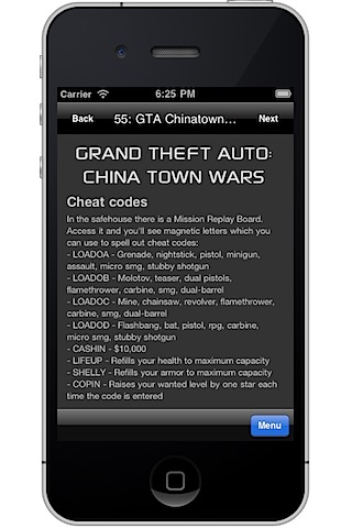 Game Cheats for iPhone/iPod Touch screenshot-3
