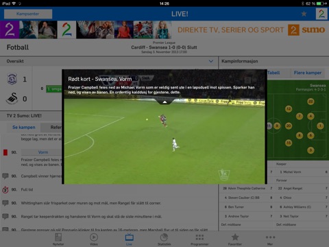 TV 2 Sporten for iPad screenshot 4