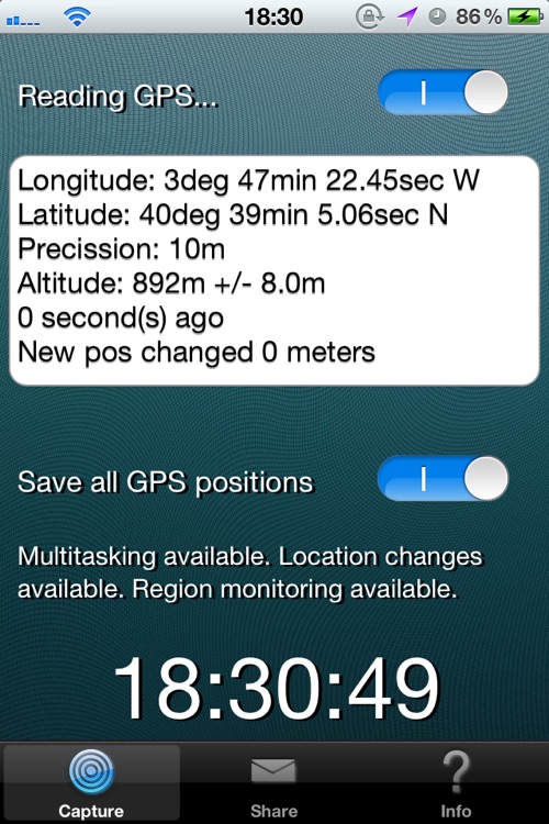 Record my GPS position