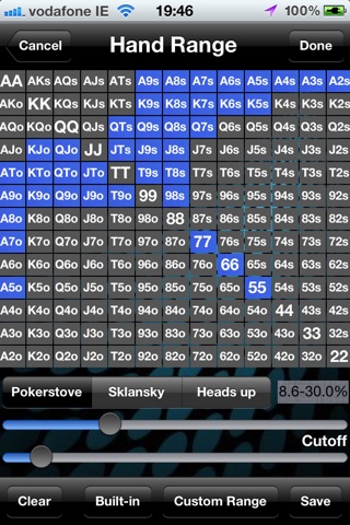 Super Poker Range screenshot 2