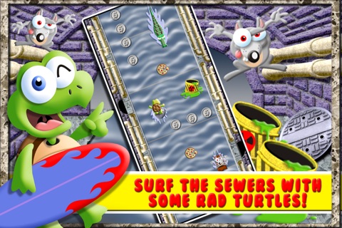 Turtle Sewer Surfer's FREE - A Swim-ing Jetpack Game screenshot 2