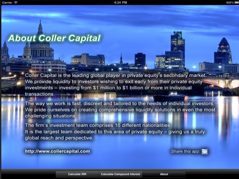 Coller Capital IRR Calculator App HD screenshot 3